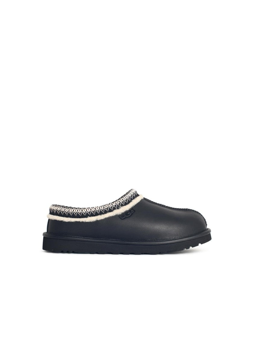 Ugg 'Tasman' Black Leather Slippers