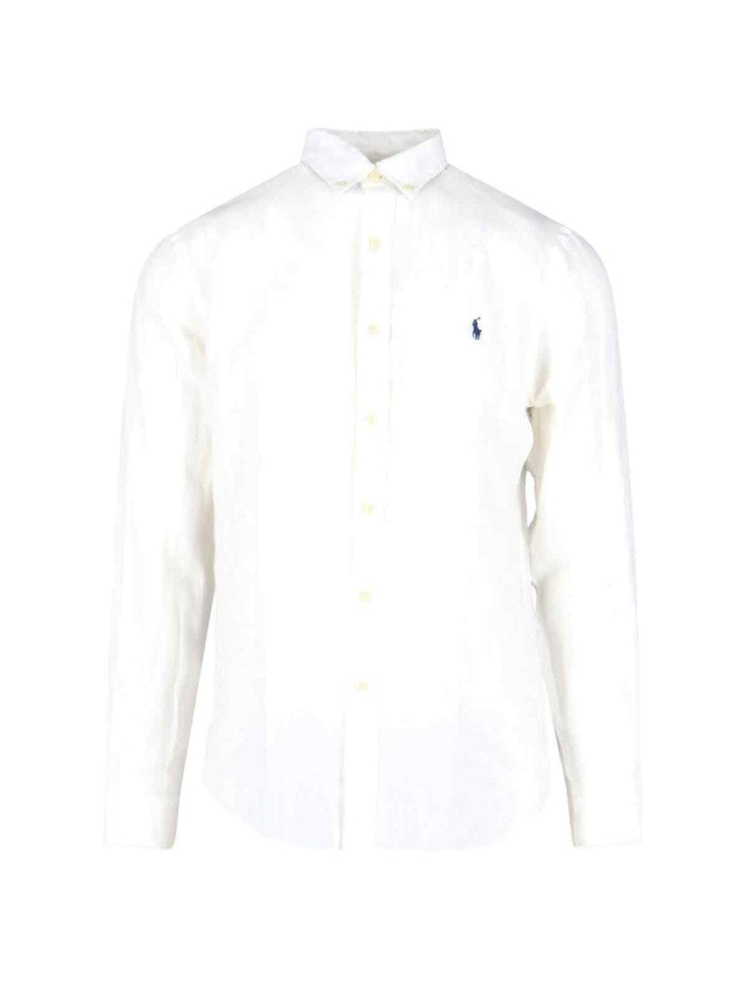 Polo Ralph Lauren Logo Linen Shirt – White