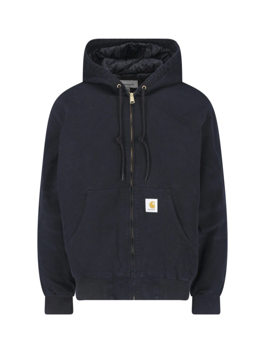 Carhartt Wip Black Og Active Organic Cotton Hooded Jacket