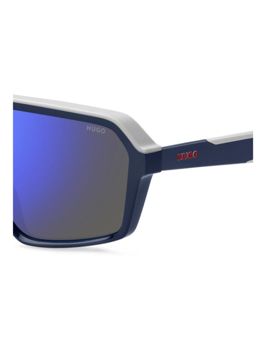 Hugo Boss Bold Angular Sunglasses With Mirrored Blue Lenses