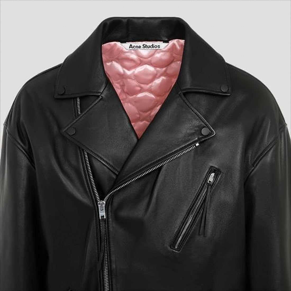Acne Studios Biker-Style Black Lamb Leather Jacket