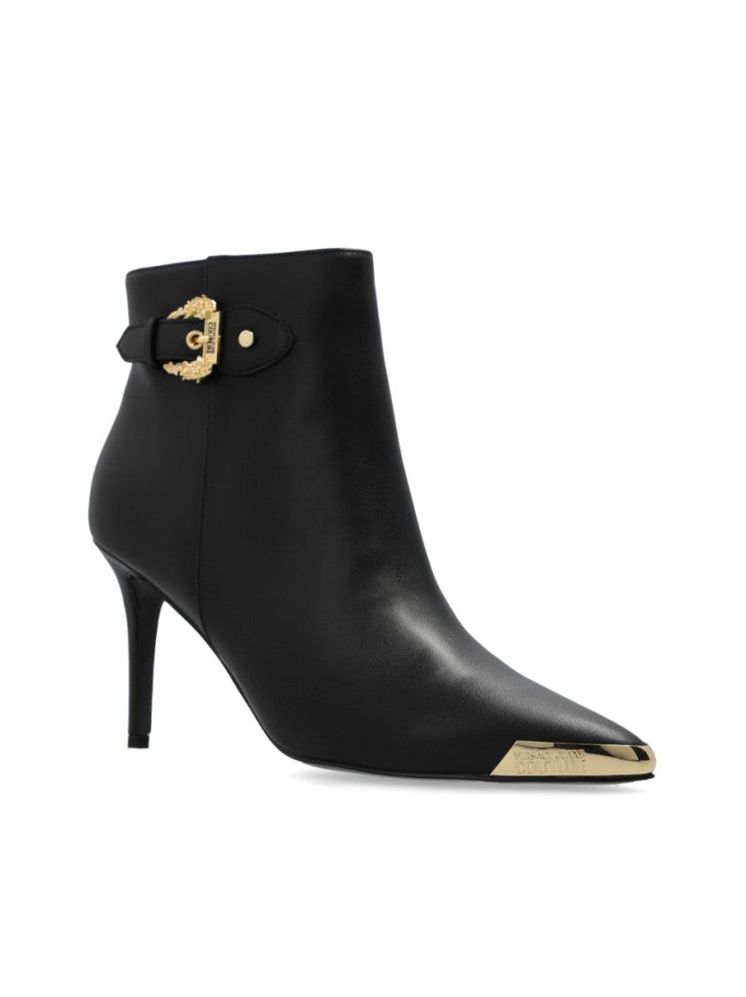 Versace Jeans Couture Ankle Boots With 85Mm Heel And Iconic Buckle Detail