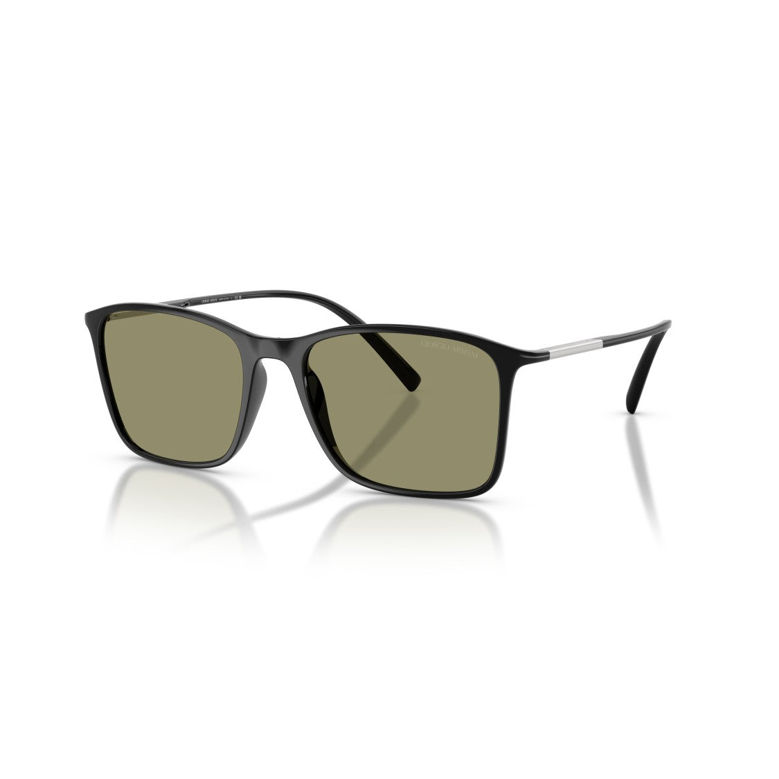Giorgio Armani 0Ar8231u Rectangular Frame Sunglasses With Olive Green Lenses