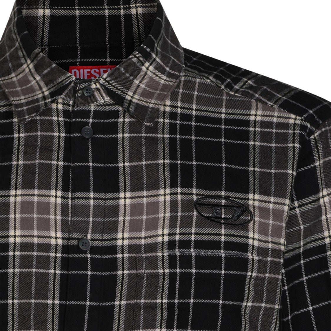 Diesel Classic Plaid Logo Button-Up Long-Sleeve Shirt