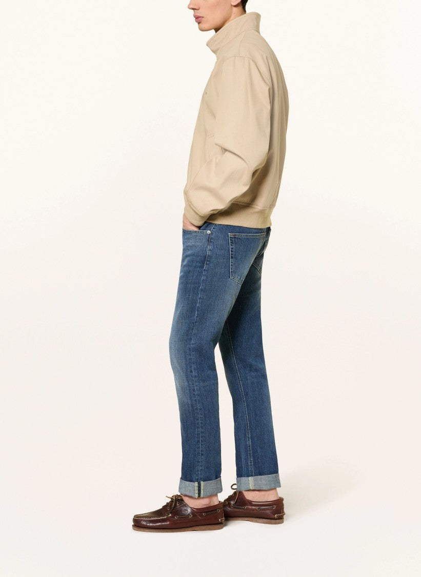 Dondup Straight-Leg Jeans With Medium Wash And Rolled Cuffs