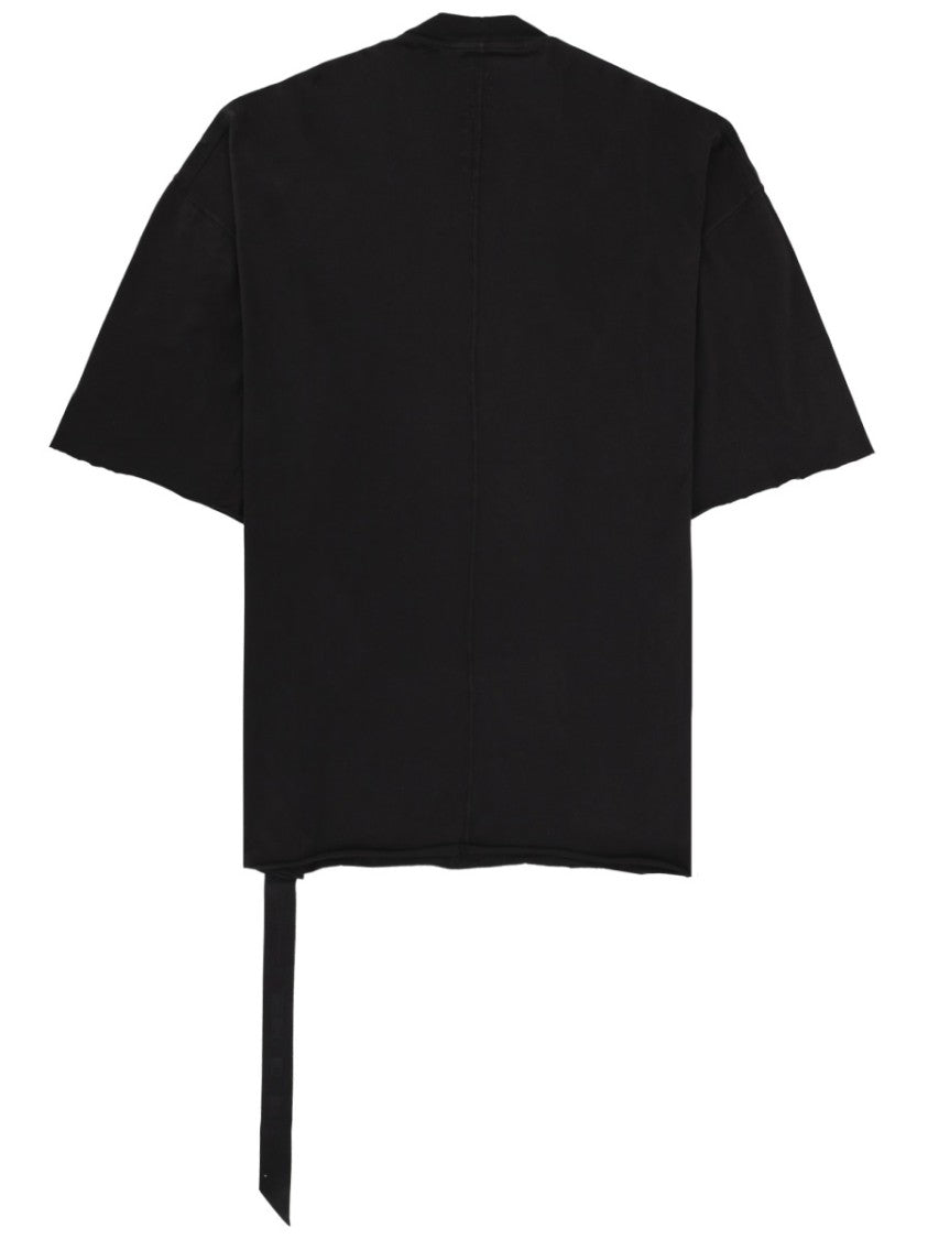Drkshdw By Rick Owens Tommy T Oversized Boxy Asymmetrical Cotton T-Shirt