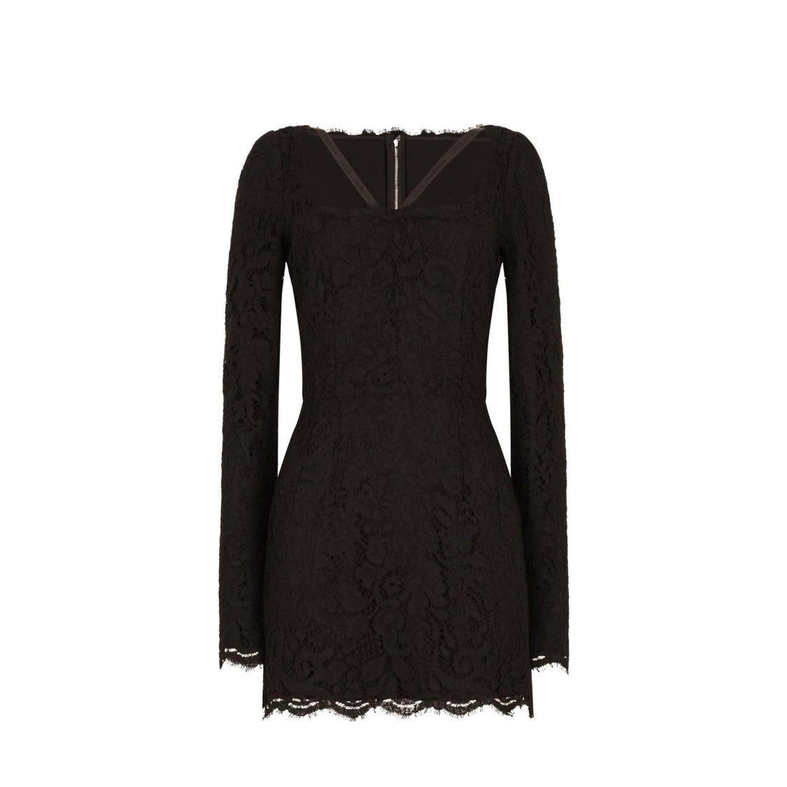 Dolce & Gabbana Lace Mini Dress With Scalloped Hem