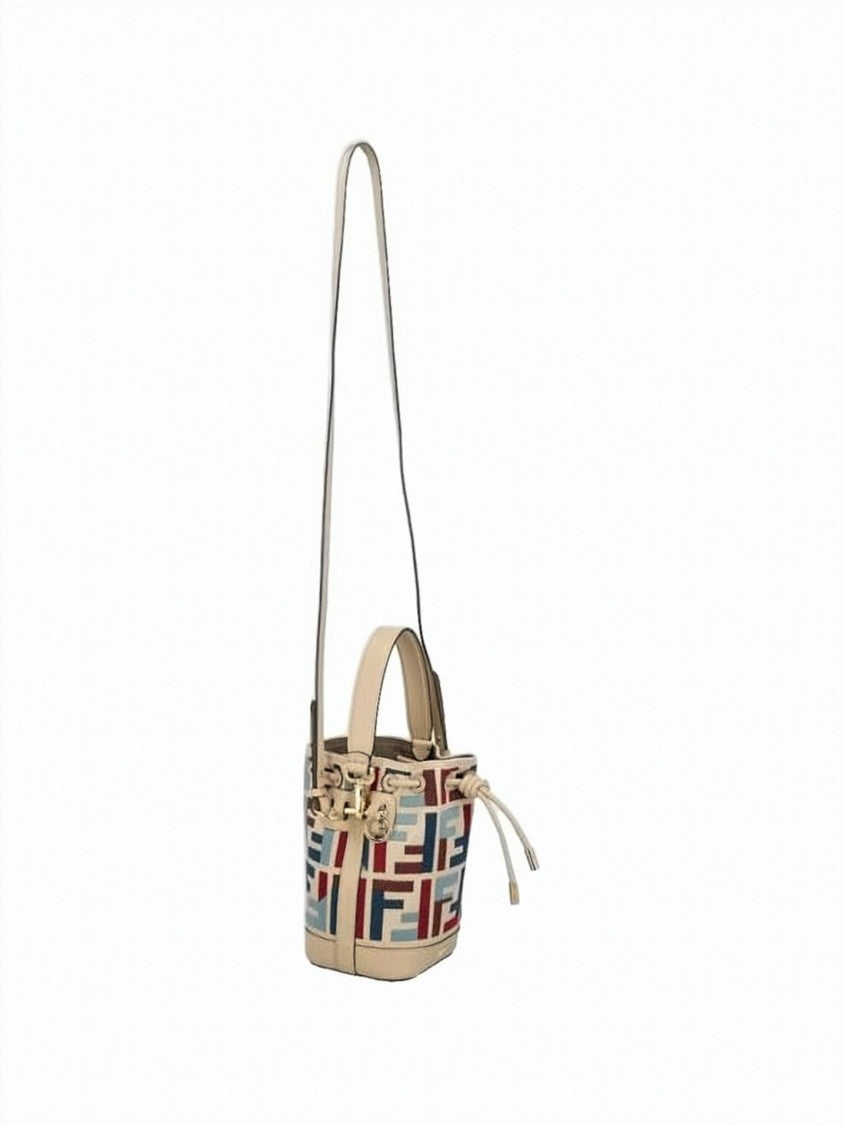 Fendi Mini Bucket Bag With Multicolor Geometric Pattern
