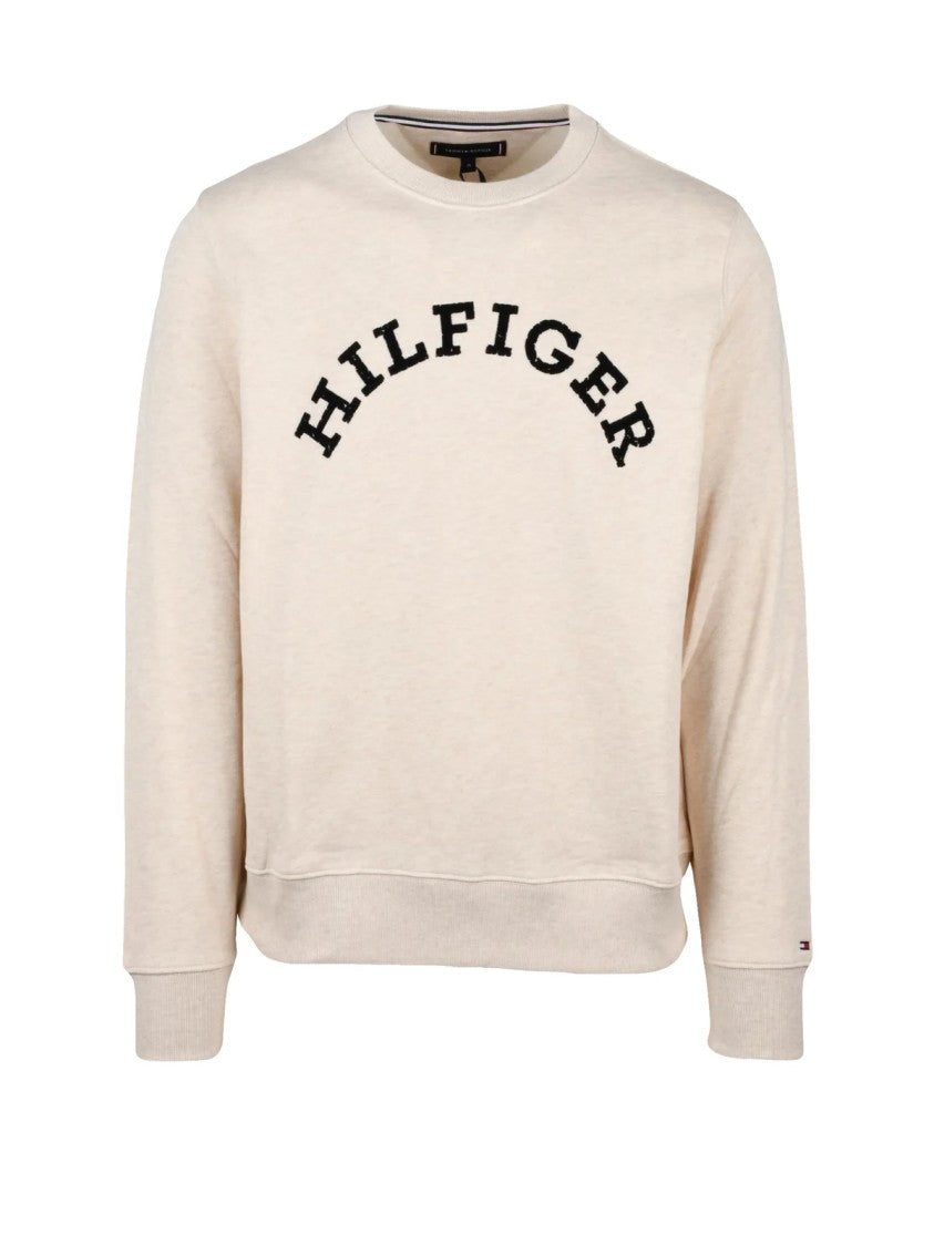 Tommy Hilfiger Cream Cotton Crewneck Sweatshirt