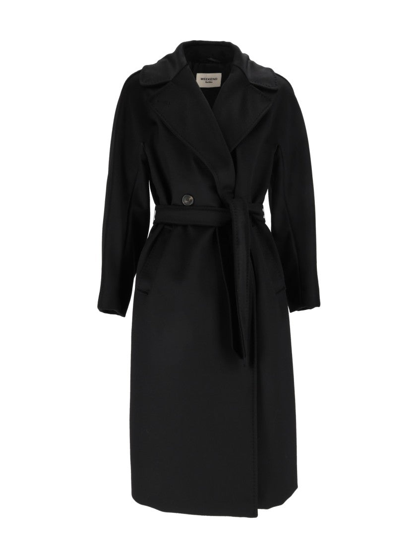 Max Mara Black Resina Belted Coat