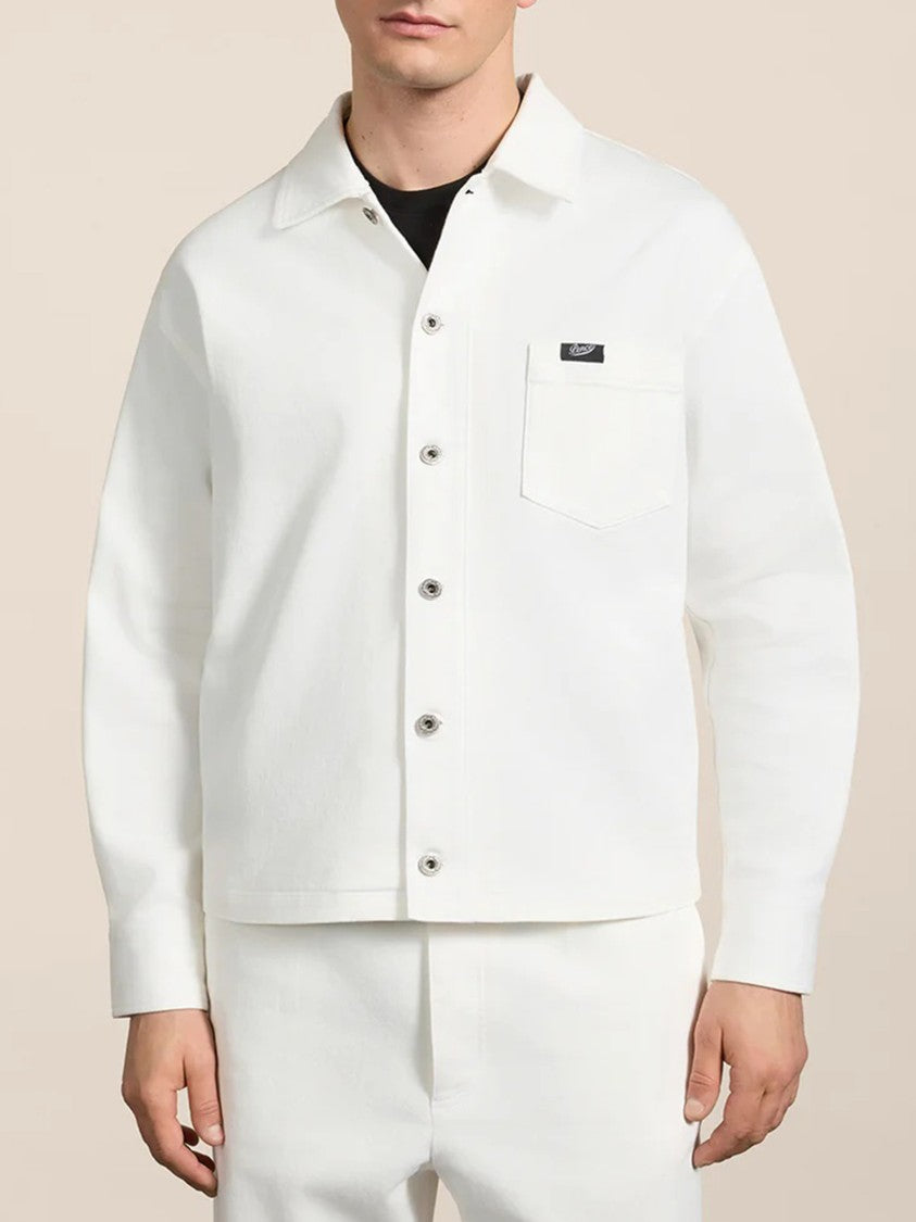 Pence White Tommy Button Up Cotton Jacket