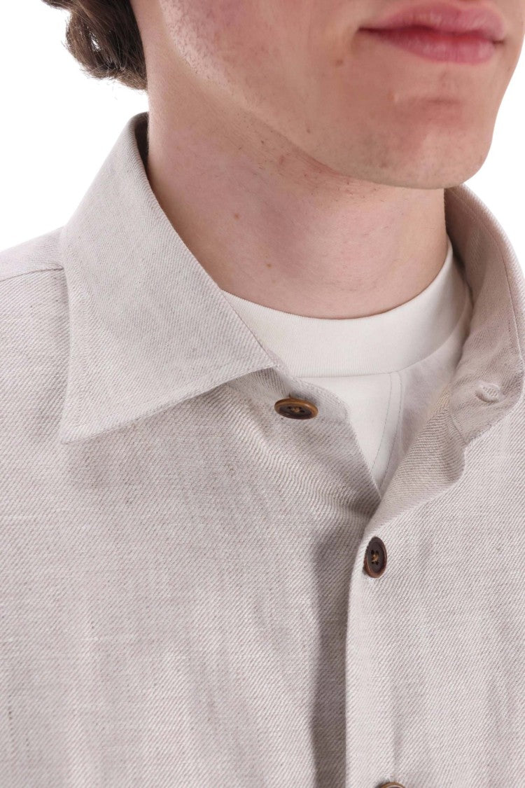 Borriello Ecru Nigel Linen Overshirt