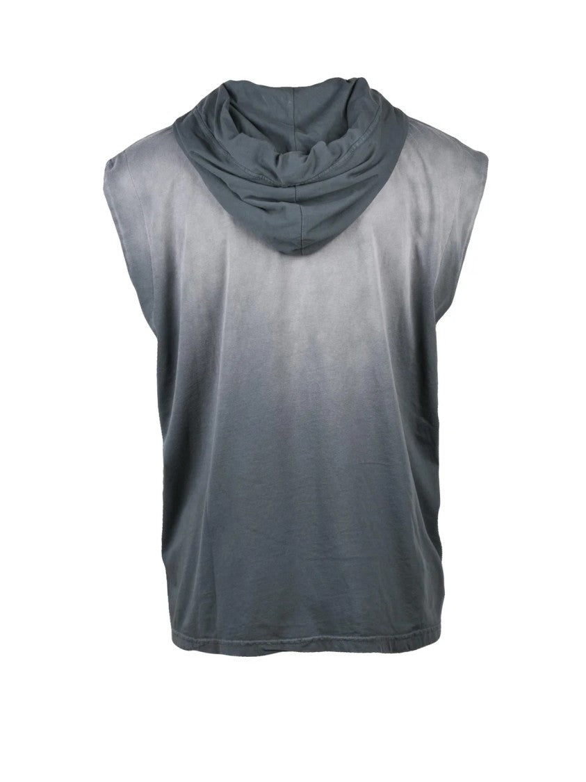 Crossley Grey Sleeveless Hooded Cotton T-Shirt