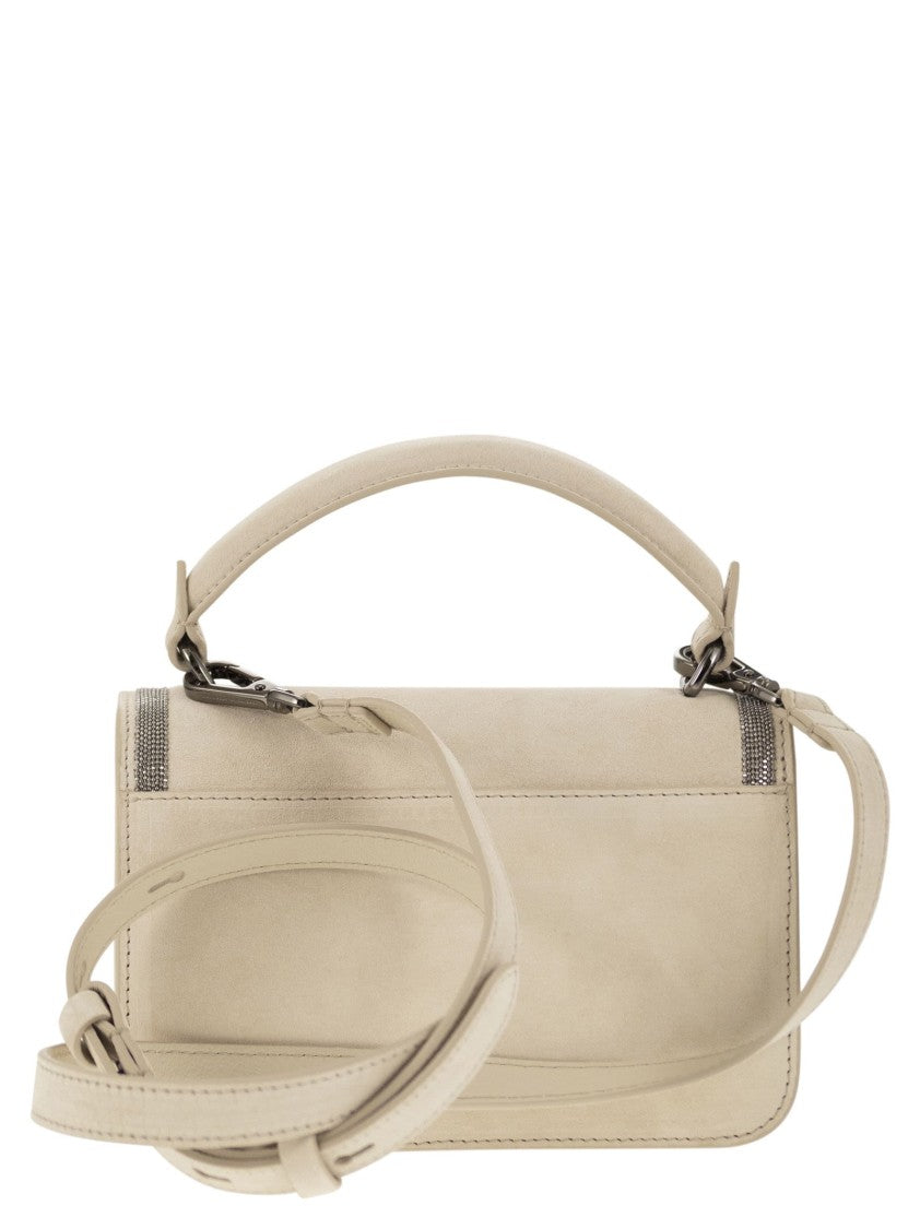 Brunello Cucinelli Suede Bag With Precious Contour