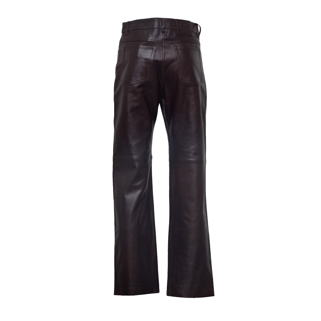Max Mara Straight-Leg Nappa Leather Pants With Classic Five-Pocket Design