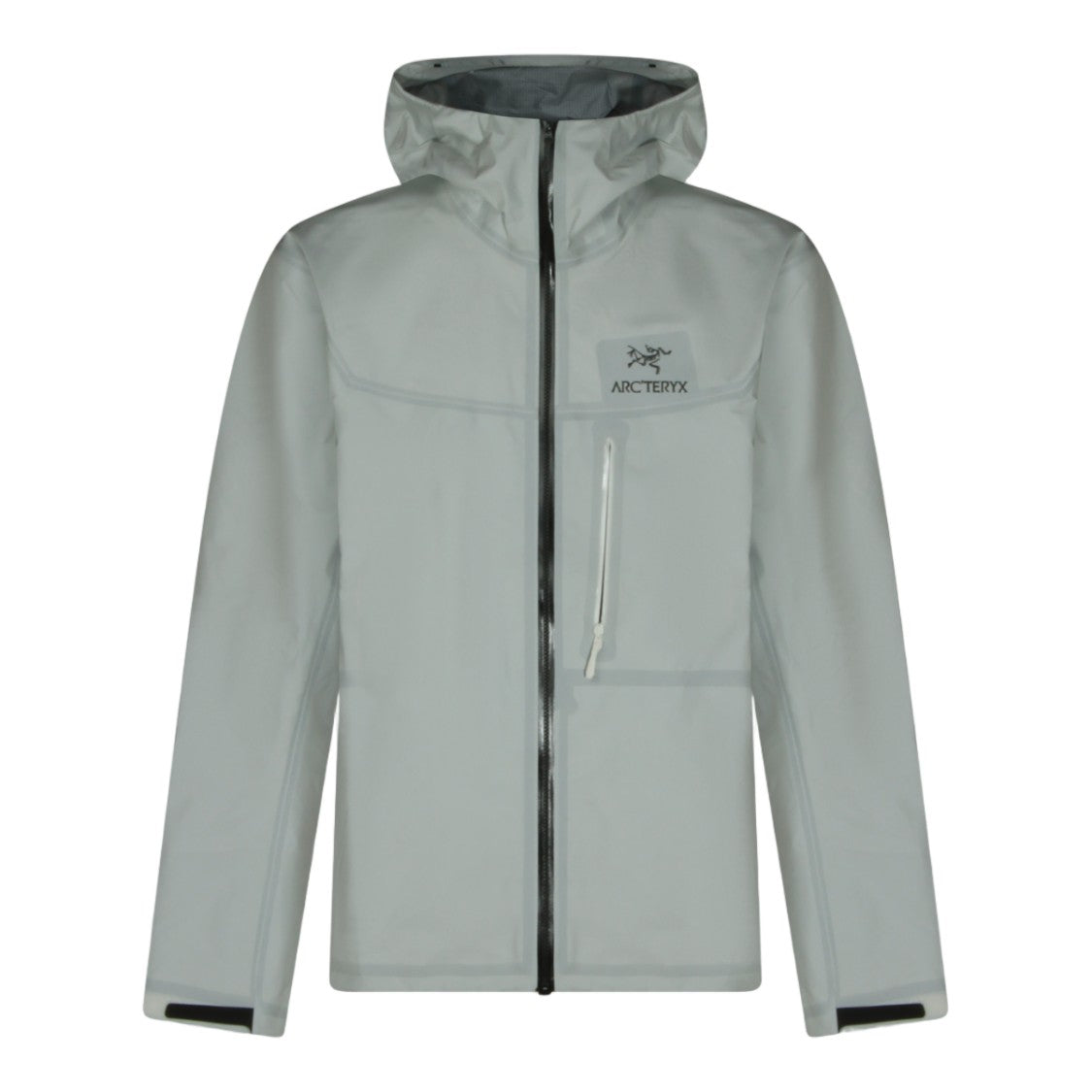 Arc'teryx Light Grey Minimalist Jacket With Hood And Zippered Pocket