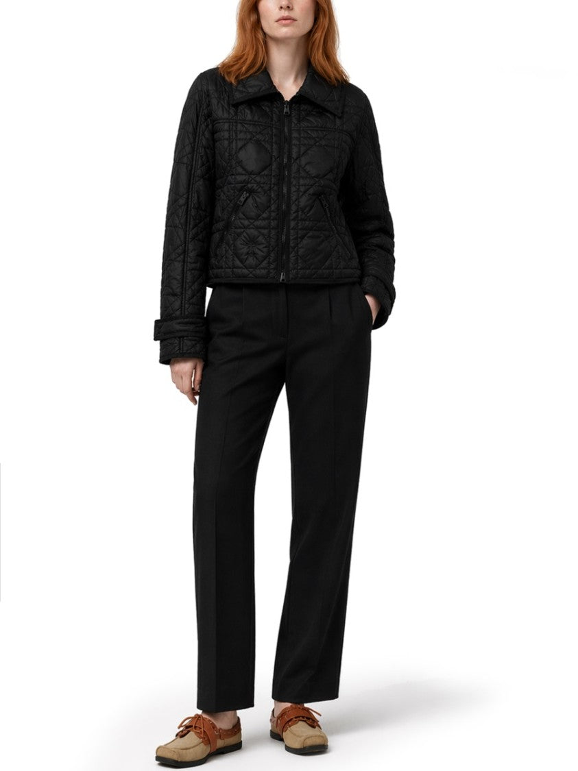 Dior Cropped Geometric Quilted Jacket With Adjustable Cuffs