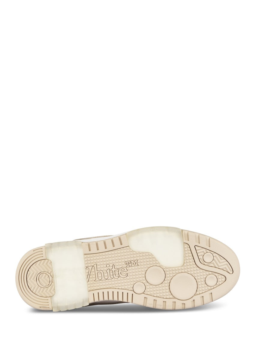 Off-White Low-Top Sneakers With Calf Leather Panels