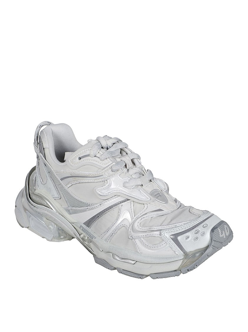Balenciaga Layered White Sneakers With Sole
