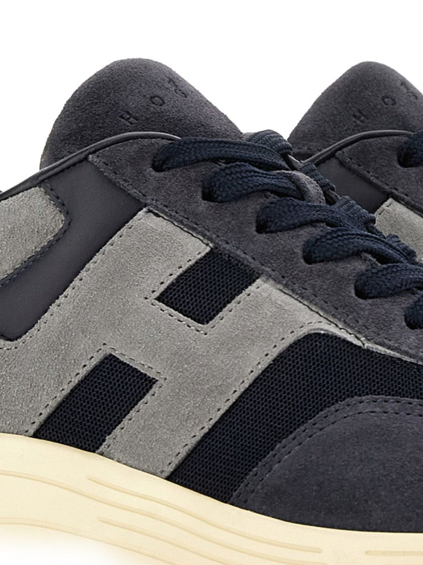 Hogan Layered Grey Sneakers With Silk