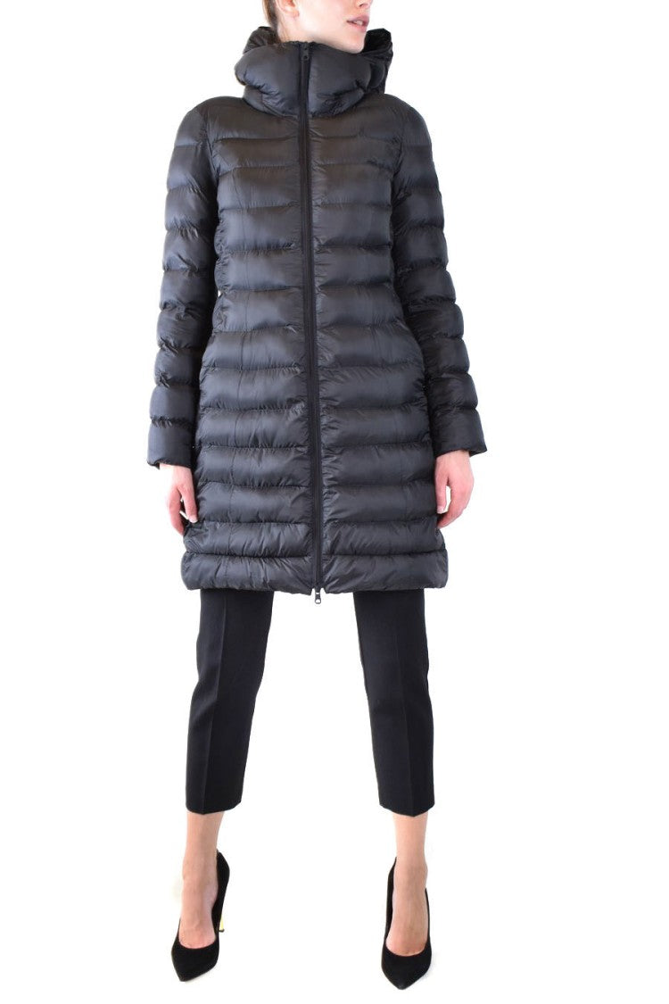 Geospirit Quilted Black Jacket With High Collar