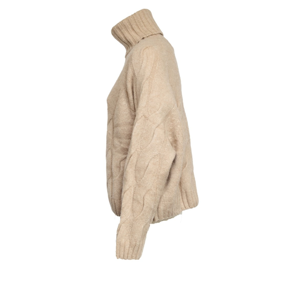 Allude Ribbed Turtleneck Sweater With Oversized Fit