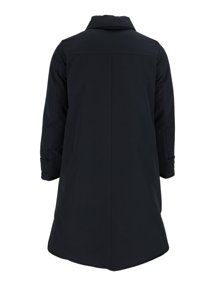 Aspesi Black Mid-Length Flared Coat