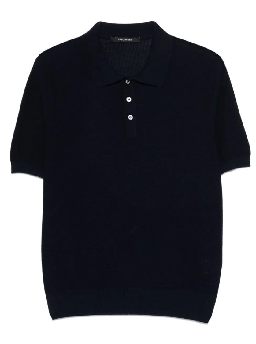 Tagliatore Classic Fit Black Cotton Polo Shirt