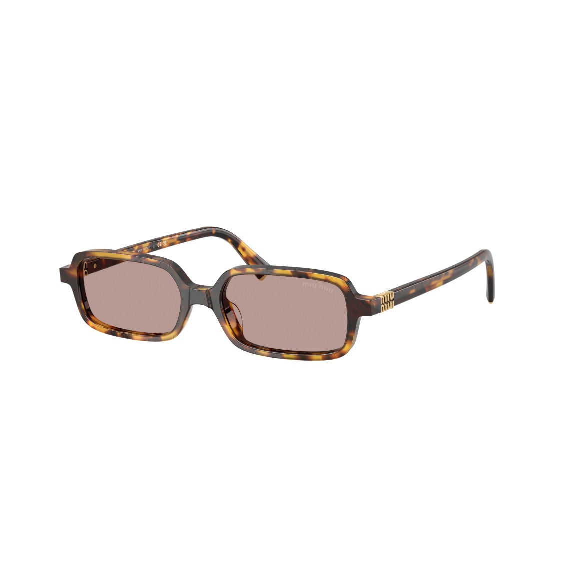 Miu Miu 0Mu 11Zs Rectangular Sunglasses In Tortoiseshell Acetate