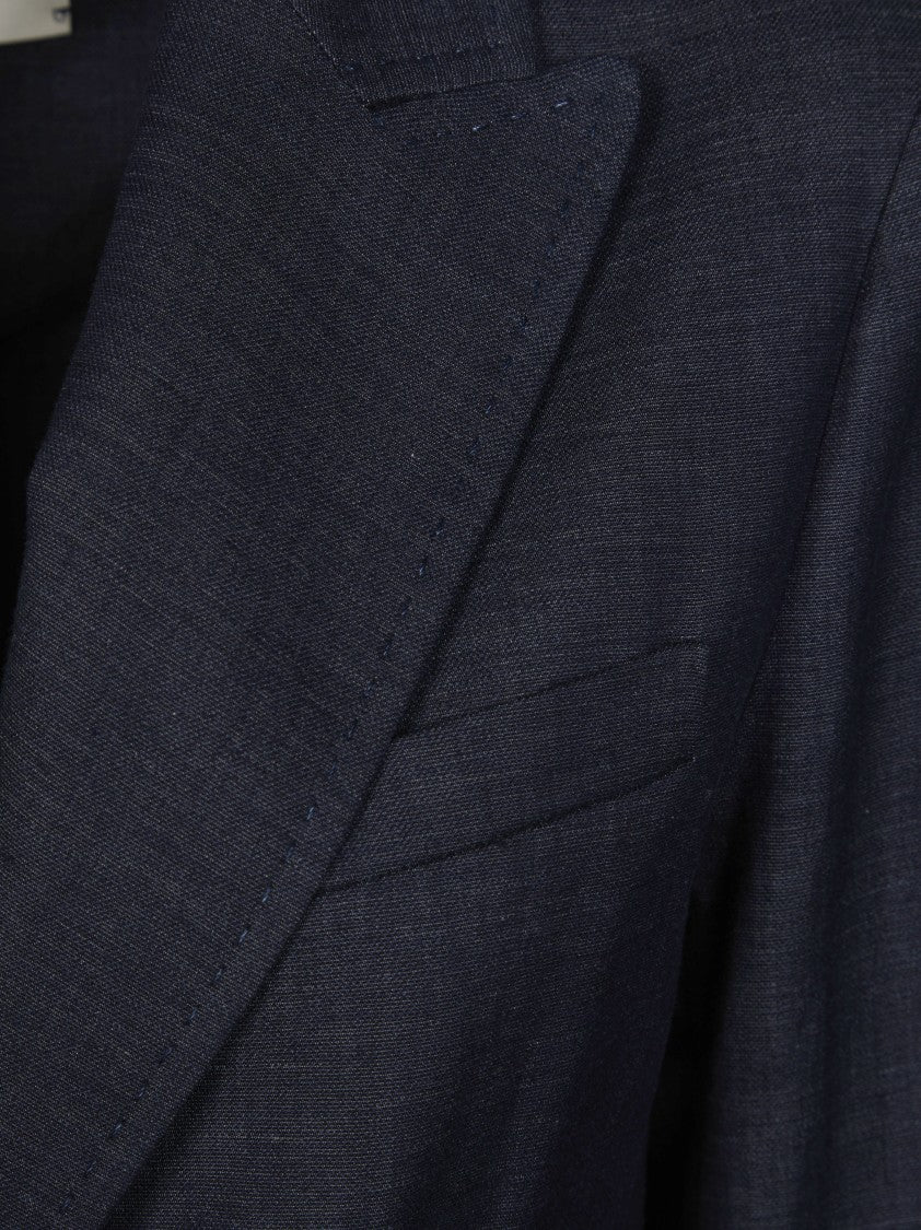 Circolo Deep Navy Denim Effect Blazer