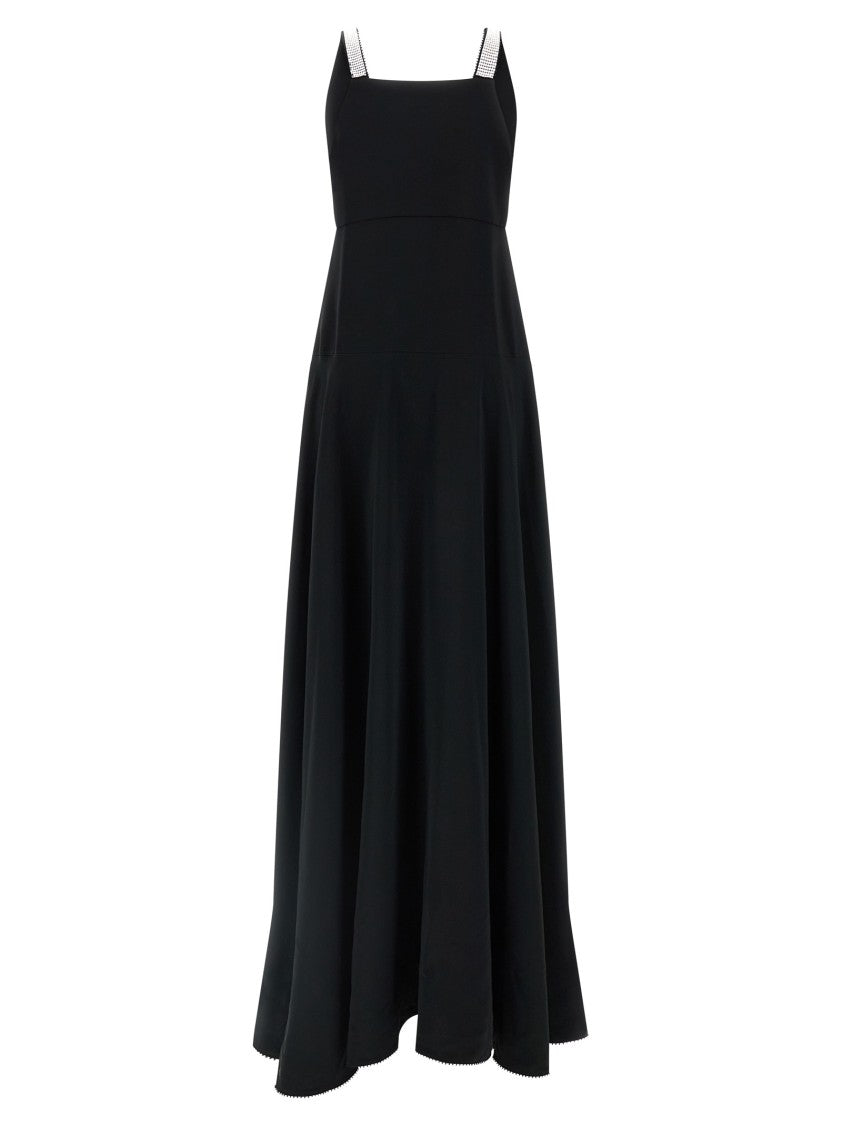 Giovanni Bedin V-Neck Maxi Dress With Front Ruffles