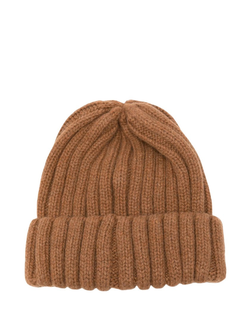 Borsalino Brown Hill Ribbed Knit Cashmere Hat