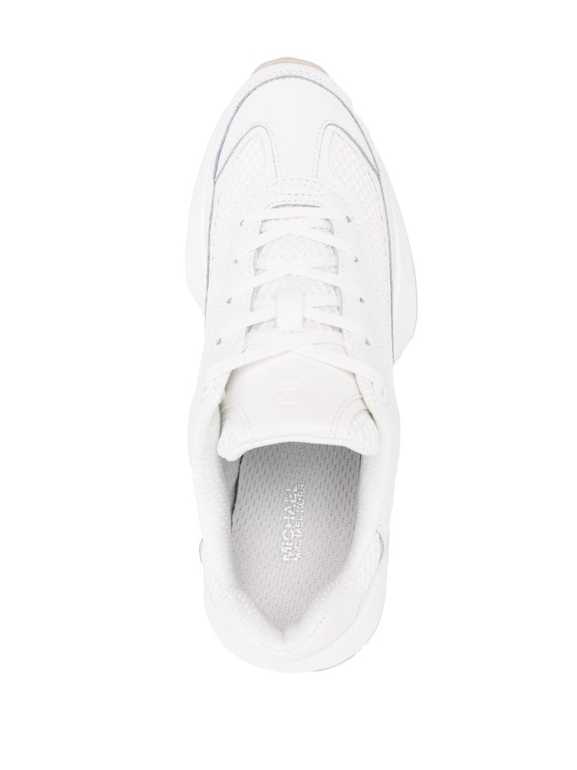 Michael Kors White Cow Leather Trainers With Modern Aesthetic