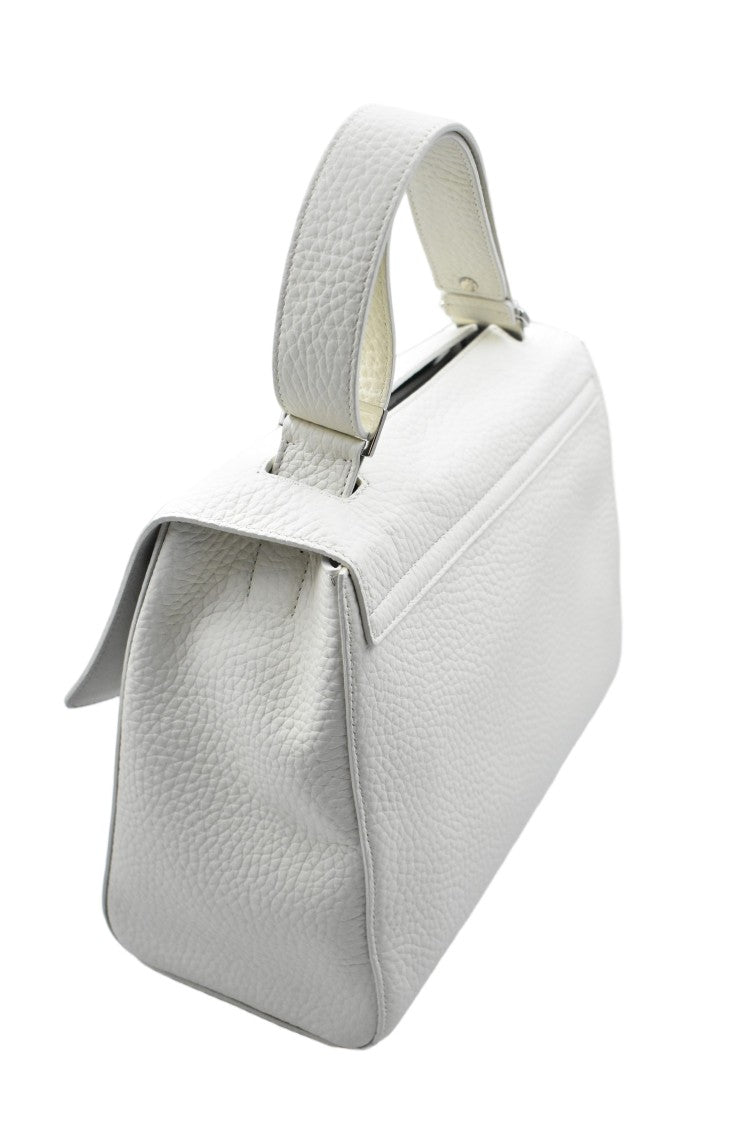 Orciani Beige Hammered Leather Hidden Opening Handbag