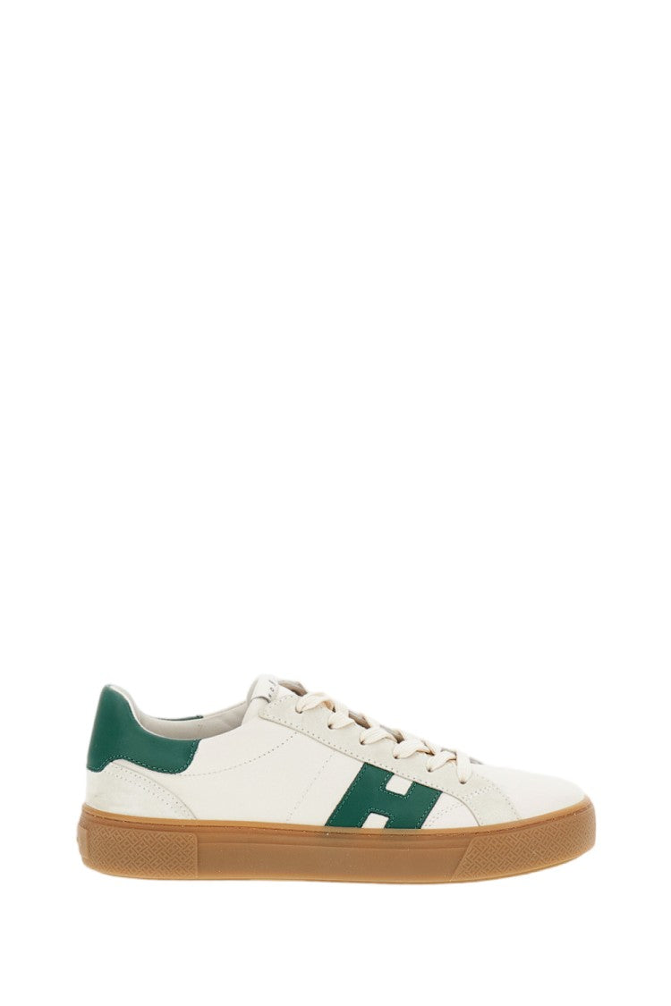 Hogan White Skater Nappa Suede Sneakers