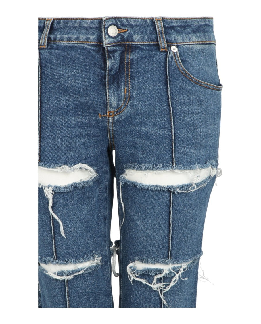 Alexander Mcqueen Stone-Washed Straight-Leg Jeans With Distressed Detailing