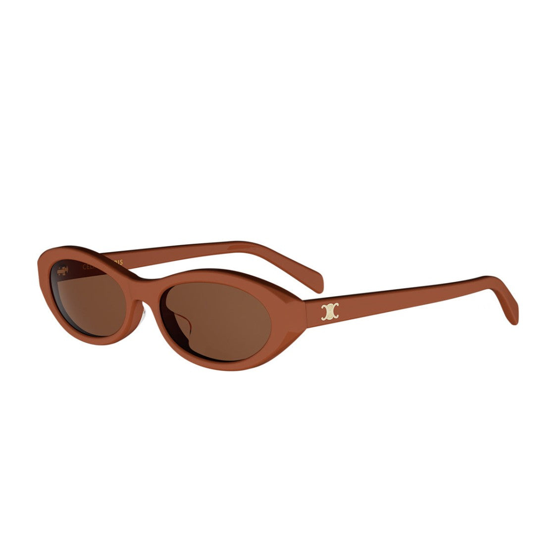 Celine Orange Triomphe Mini Acetate Oval Sunglasses