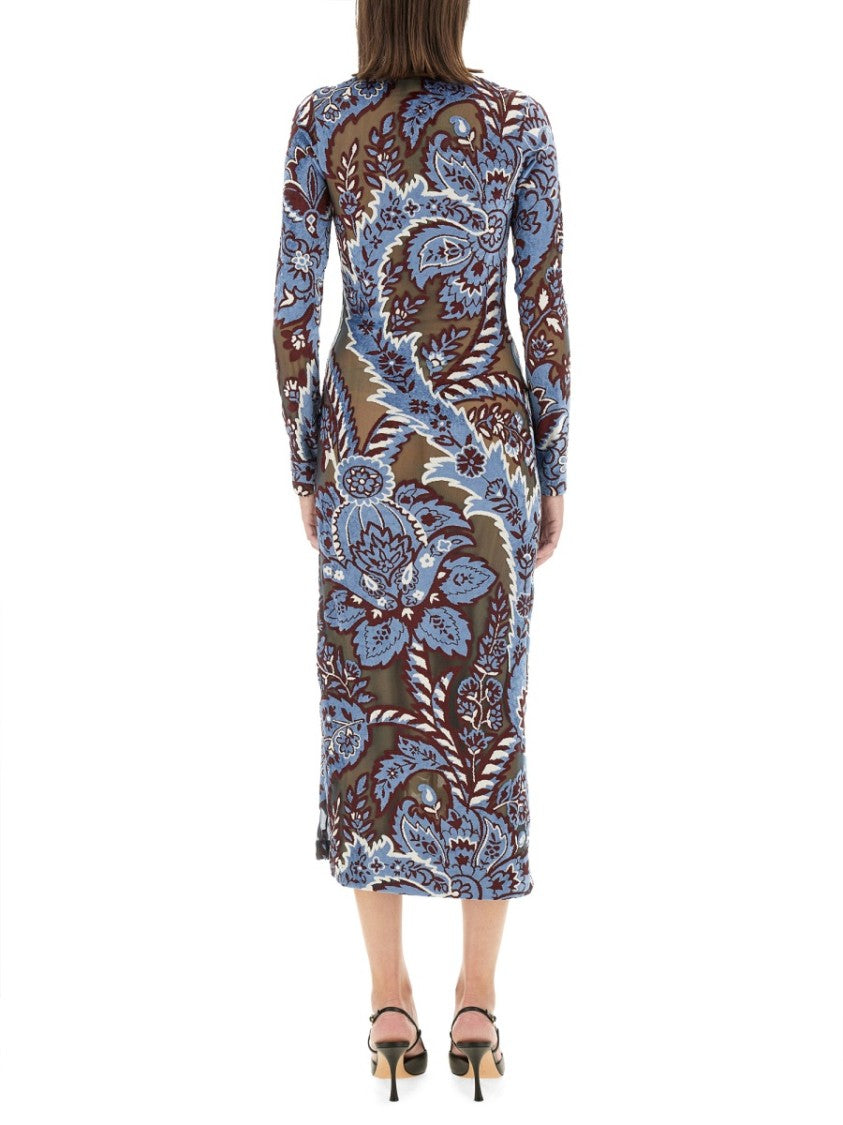 Etro Velvet Jacquard Tulle Dress