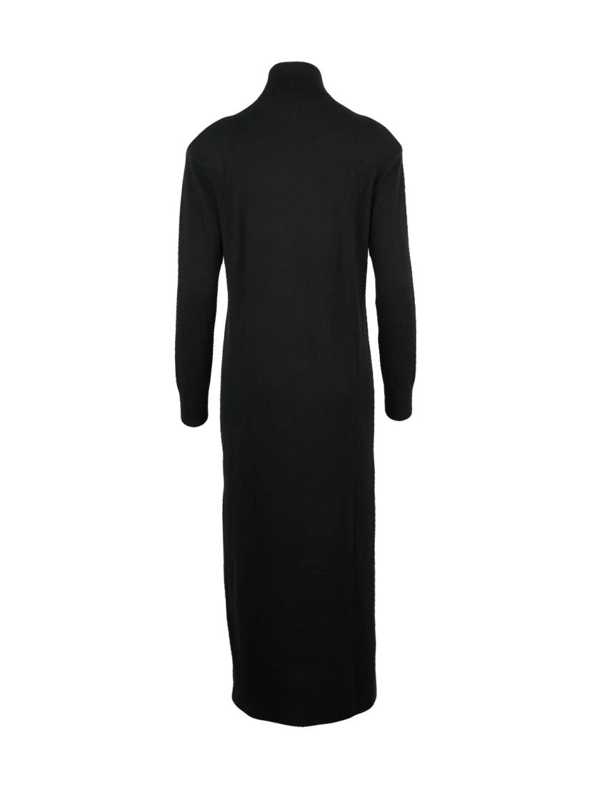 Alpha Studio Long Knit Dress With High Neck And Fluid Silhouette