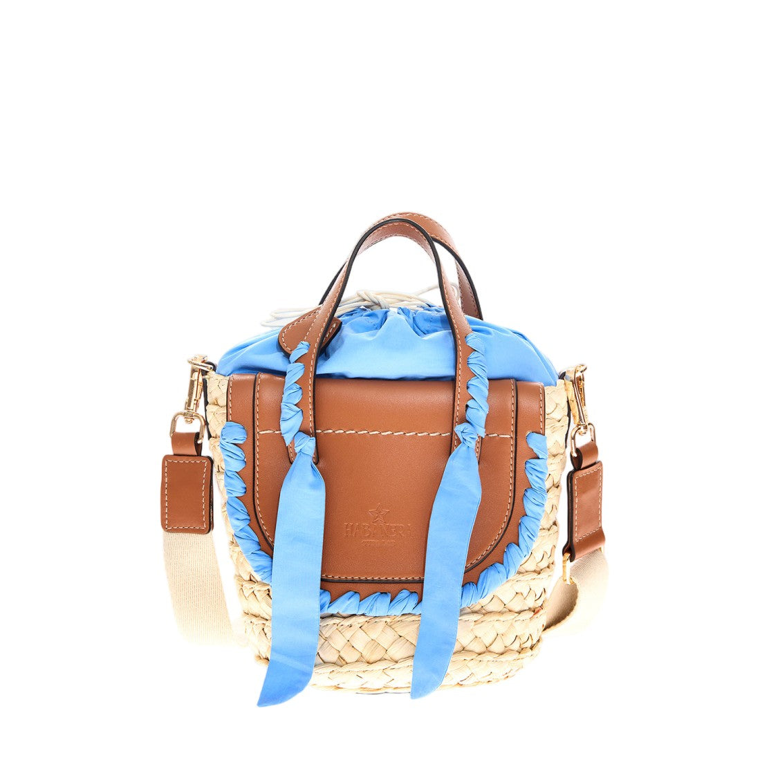 Cuba Lab Habanera Leather And Rafia Bag