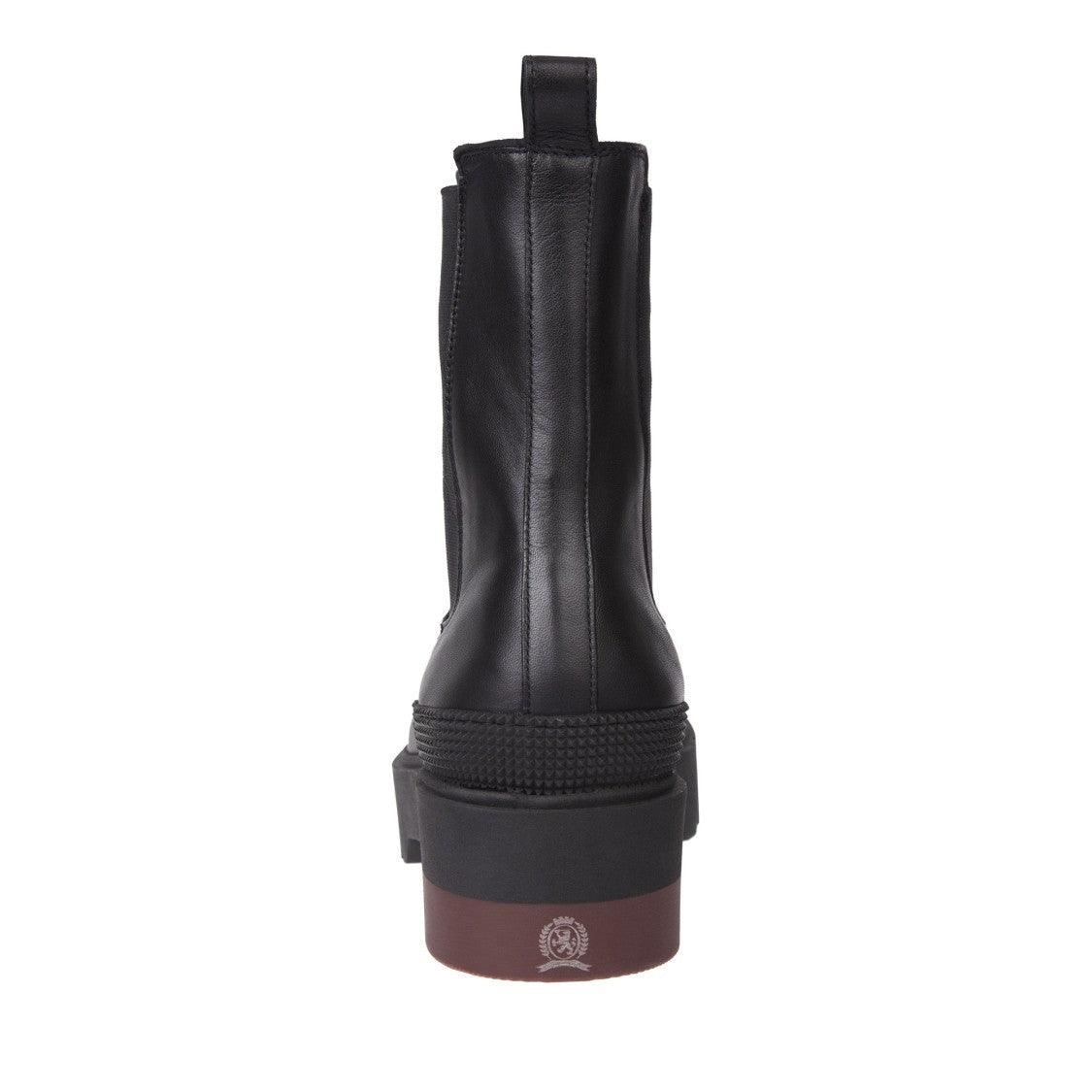 Tommy Hilfiger Black Leather Chunky Elastic Panel Boots
