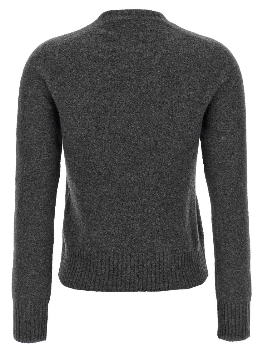Jil Sander Lightweight Boiled Wool Sweater With Crew Neck