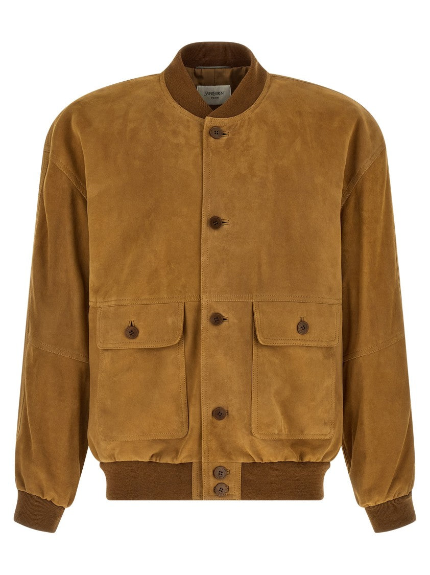 Saint Laurent Suede Bomber Jacket