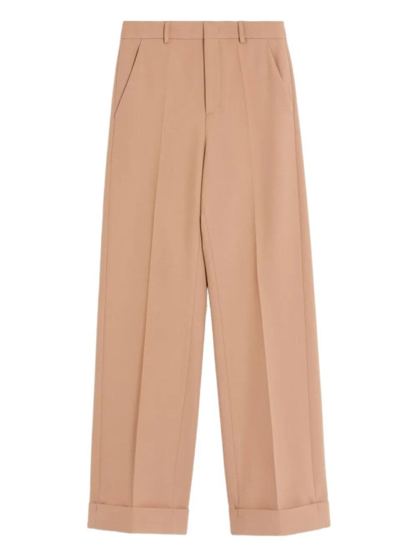 Valentino Wide-Leg Tailored Pants In Soft Wool