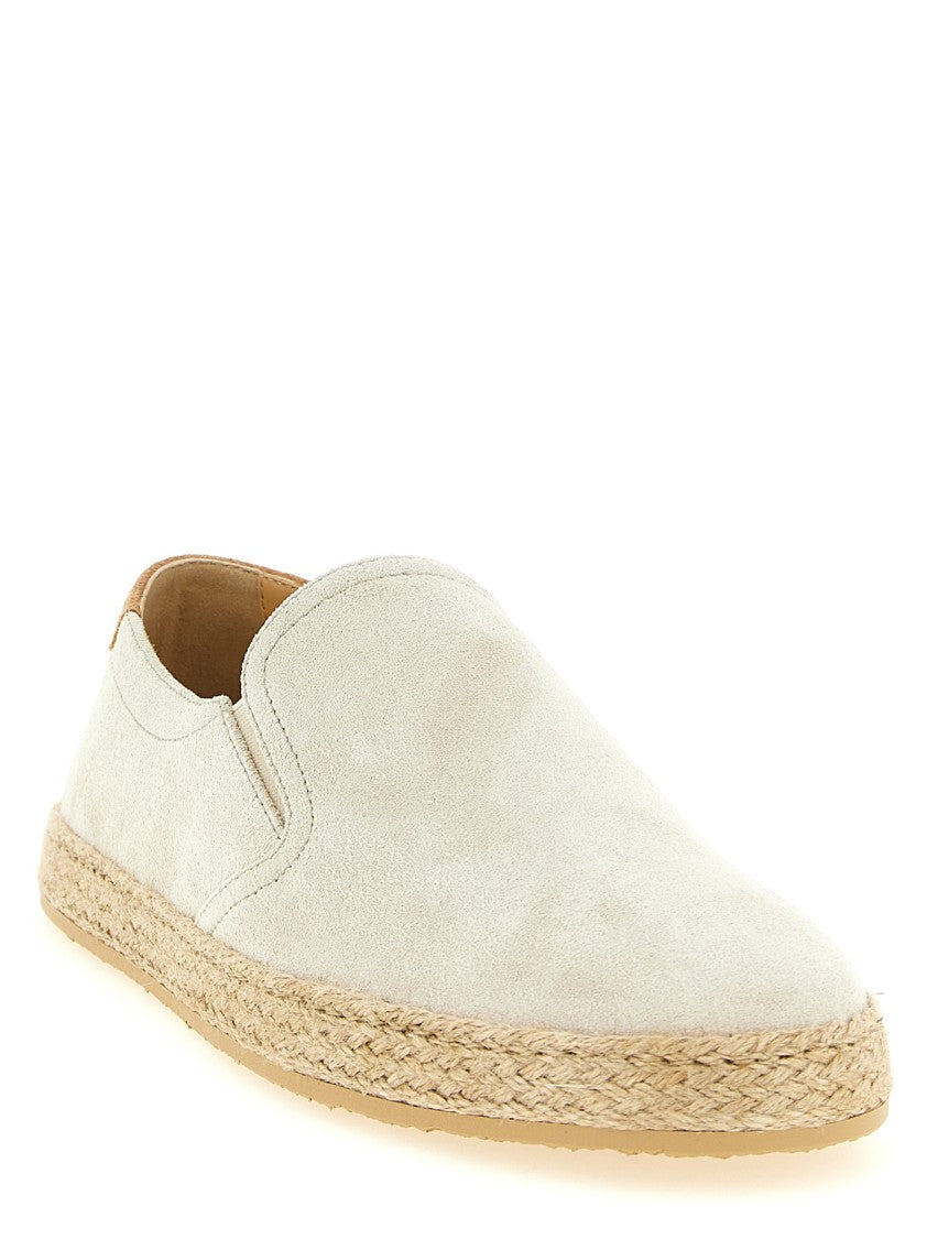 Brunello Cucinelli Slip-On Suede Espadrilles With Contrasting Heel Patch