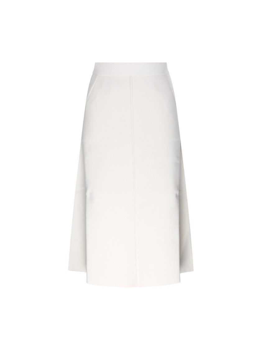 Max Mara Mid-Length A-Line Knitted Skirt With Subtle Side Slits