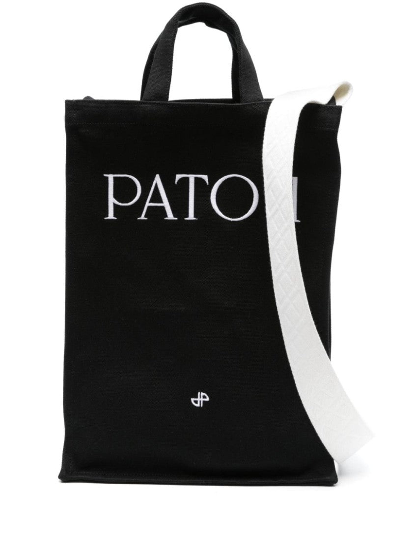 Patou Black/White Shoulder Bag With Logo