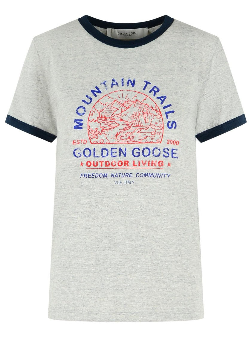 Golden Goose 'Journey' Grey Cotton T-Shirt