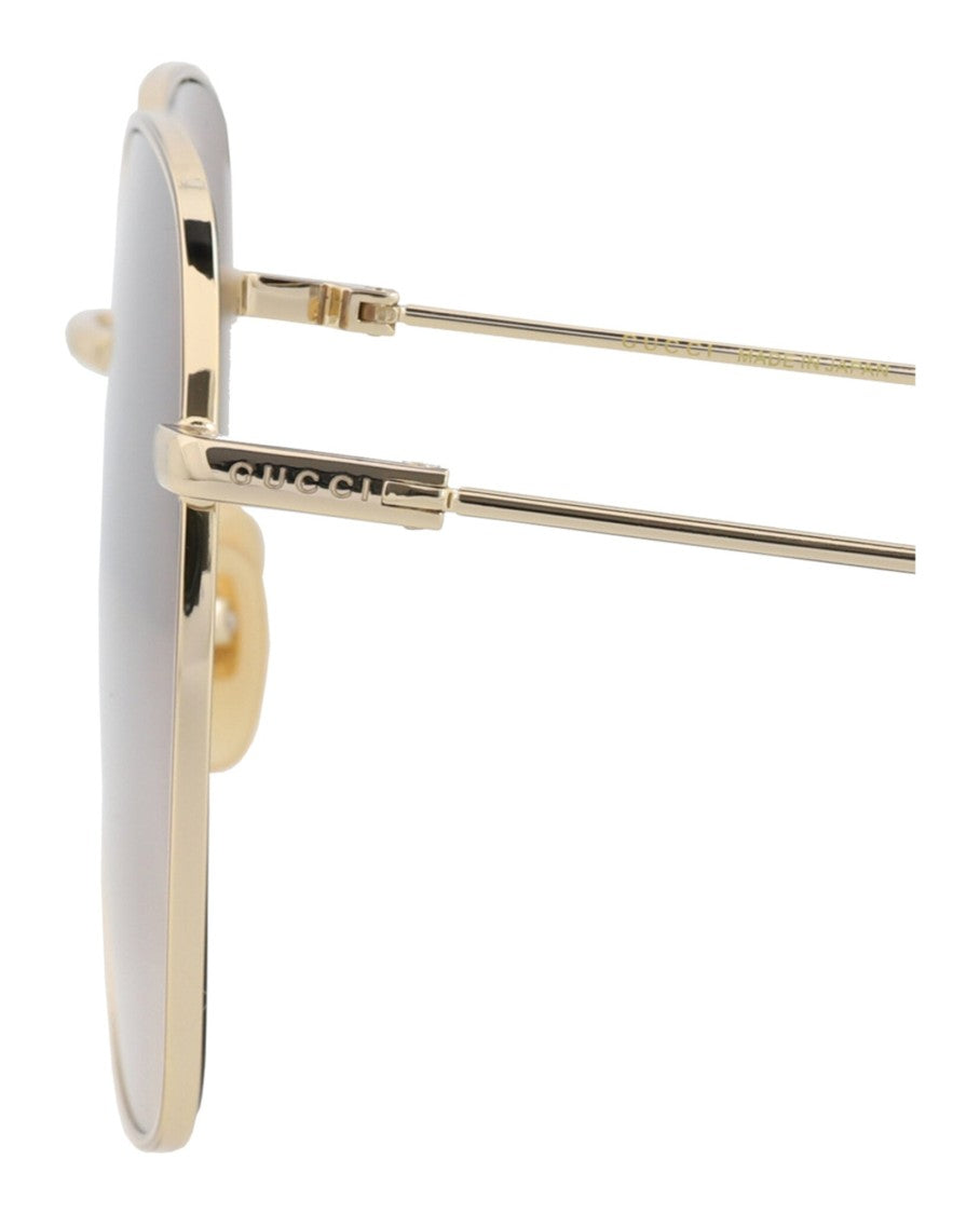 Gucci Square-Frame Metal Sunglasses With Gradient Lenses