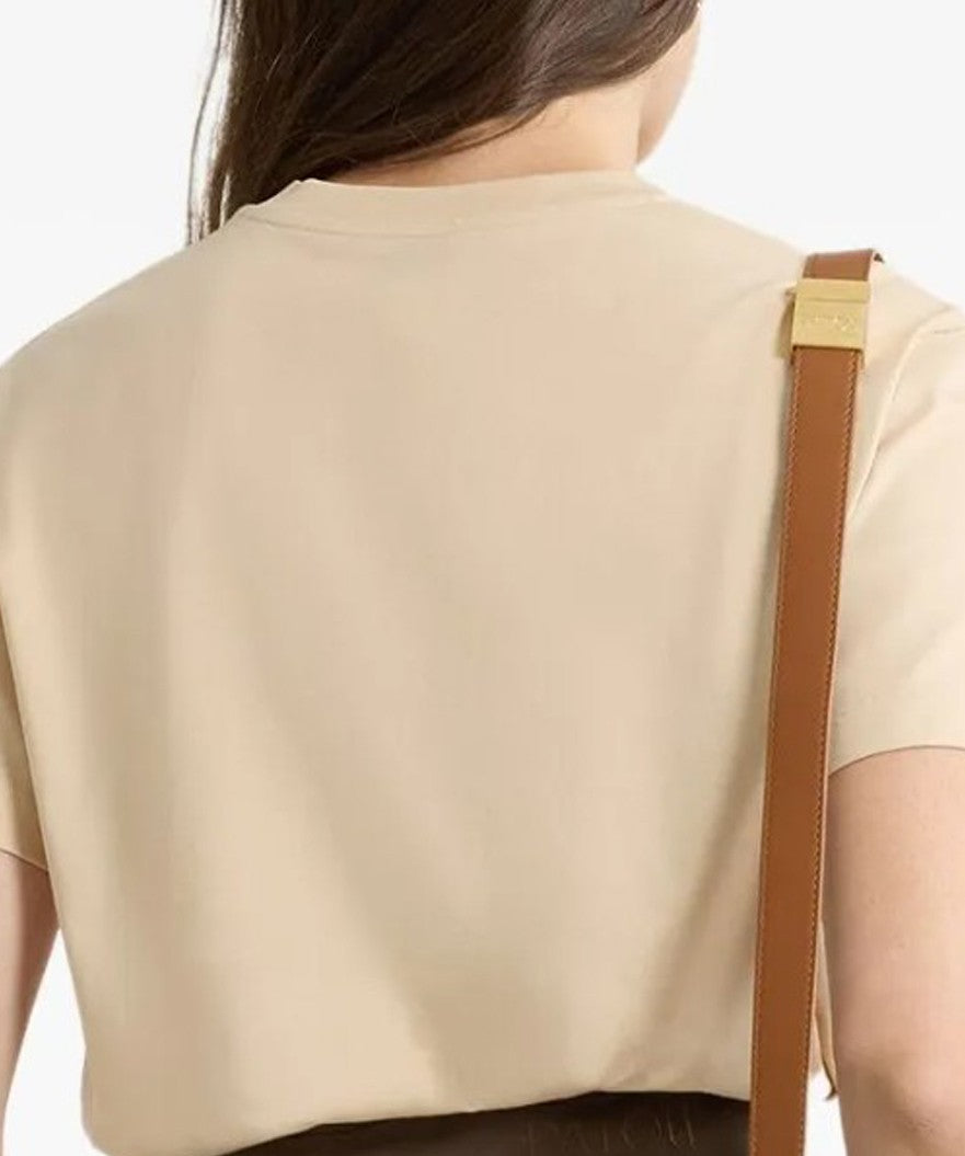 Patou Gradient Text Design Beige T-Shirt With Relaxed Fit